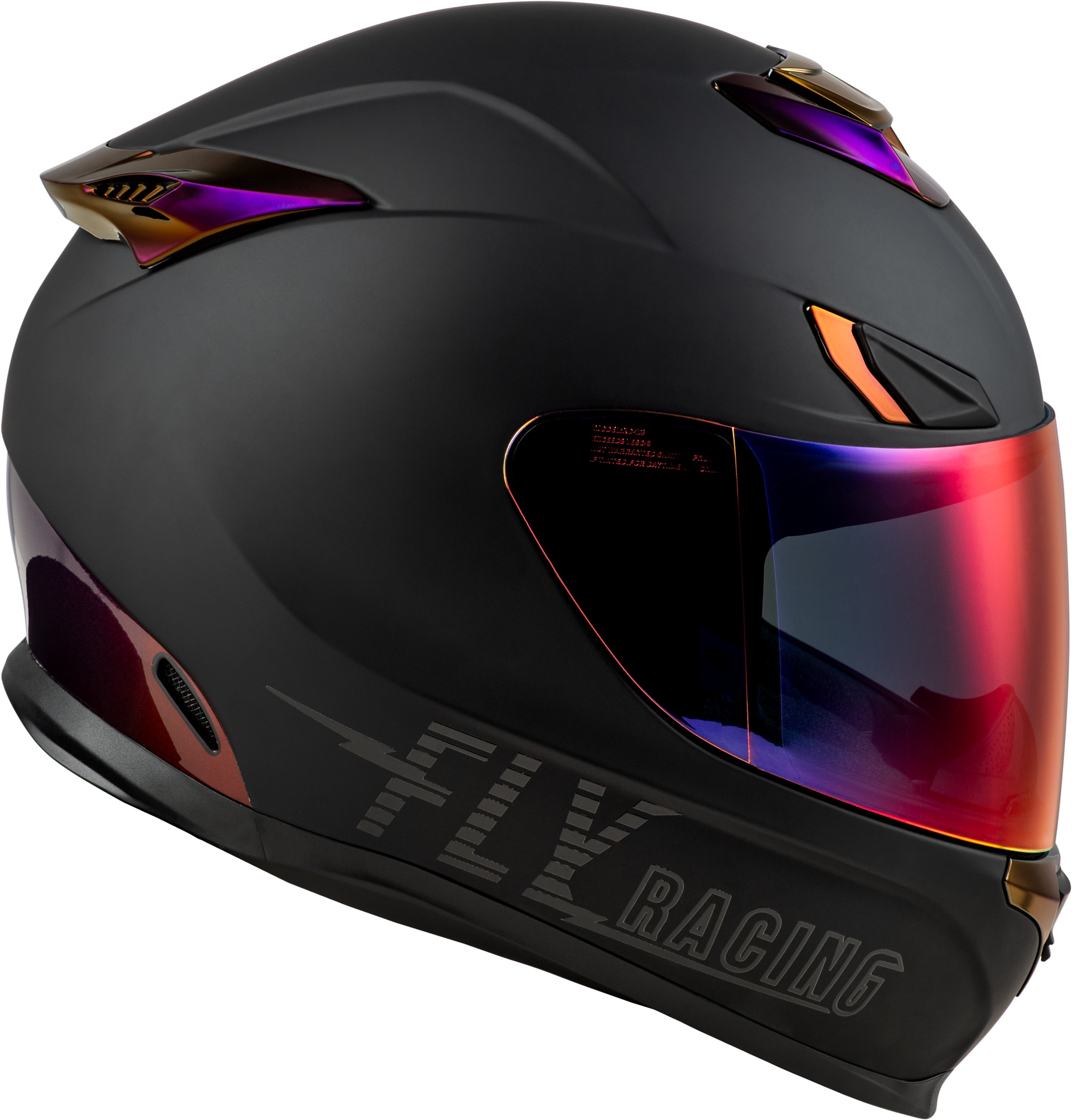 Fly Racing Sentinel Recon Full-Face Helmet Matte Black/Purple Chrome Small - Image 3