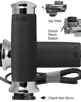 Avon Custom Contour Heated Grips Chrome For 15-Up Harley Road Glide