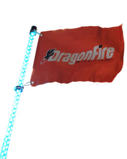 DragonFire 6 Ft Smokey Black LED Whip - Lighted Whip Flag w/ 300 Modes