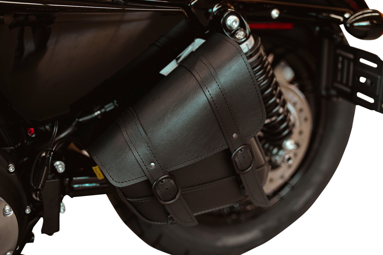 Willie & Max Blackjack Swingarm Bag Black Dual Shock Harley Sportster - Image 3