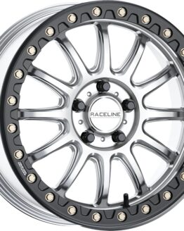 Raceline Alpha Beadlock Wheel 17x7 4x156 +40 Hyper Silver/Black