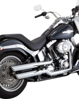 Vance & Hines Twin Slash 3" Slip-On Mufflers Chrome For Harley Softail Fat Boy