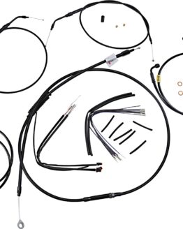Extended Black Control Cable Kit for 15" Bagger Bars