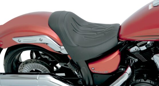 Flame Stitched Vinyl Solo Seat Black Low