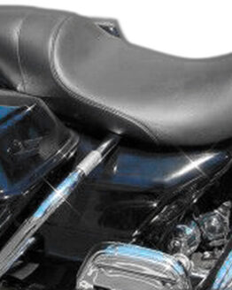 Danny Gray Shorthop 2-Up XL Seat Black Leather/Vinyl Fits 97-07 Harley FLHR