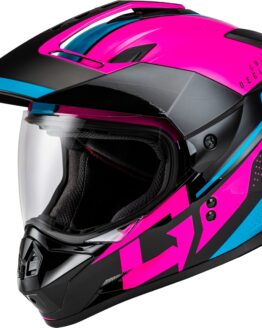 GMAX GM-11 Decima Helmet Black/Pink/Blue XS Women's Dual Sport