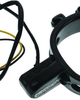 BikeMaster Rubber Mount Front Turn Signal Black for 32-46mm Fork Tubes