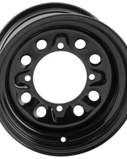 "Steely" 12x7, 4+3, 4/156 Black Steel Wheel - 13mm Lugholes