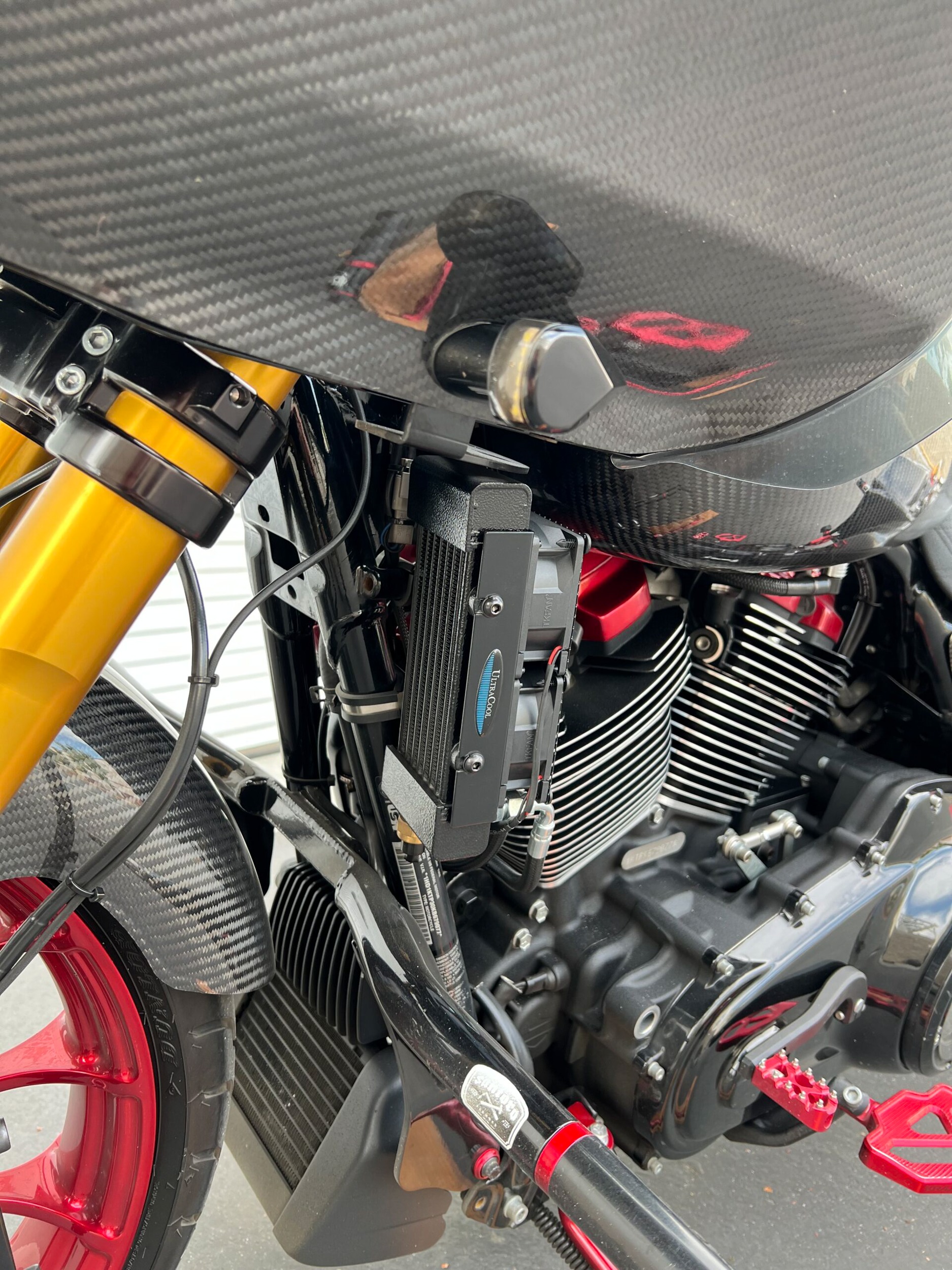 UltraCool Side Mount Oil Cooler Kit Naked Black For Harley Touring M8 - Image 4