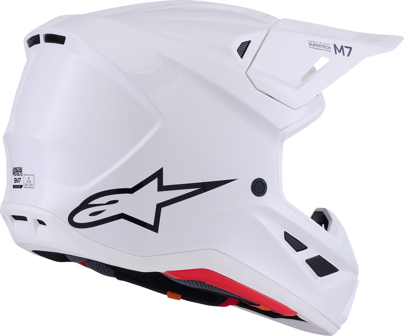 Alpinestars SM7 MX Helmet Solid Gloss White XL - Image 3