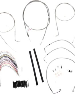 Extended Braided S.S. Control Cable Kit for Baggers - 18" tall bars