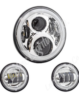 Letric 7" Chrome LED Headlight Kit with Halo and Passing Lamps