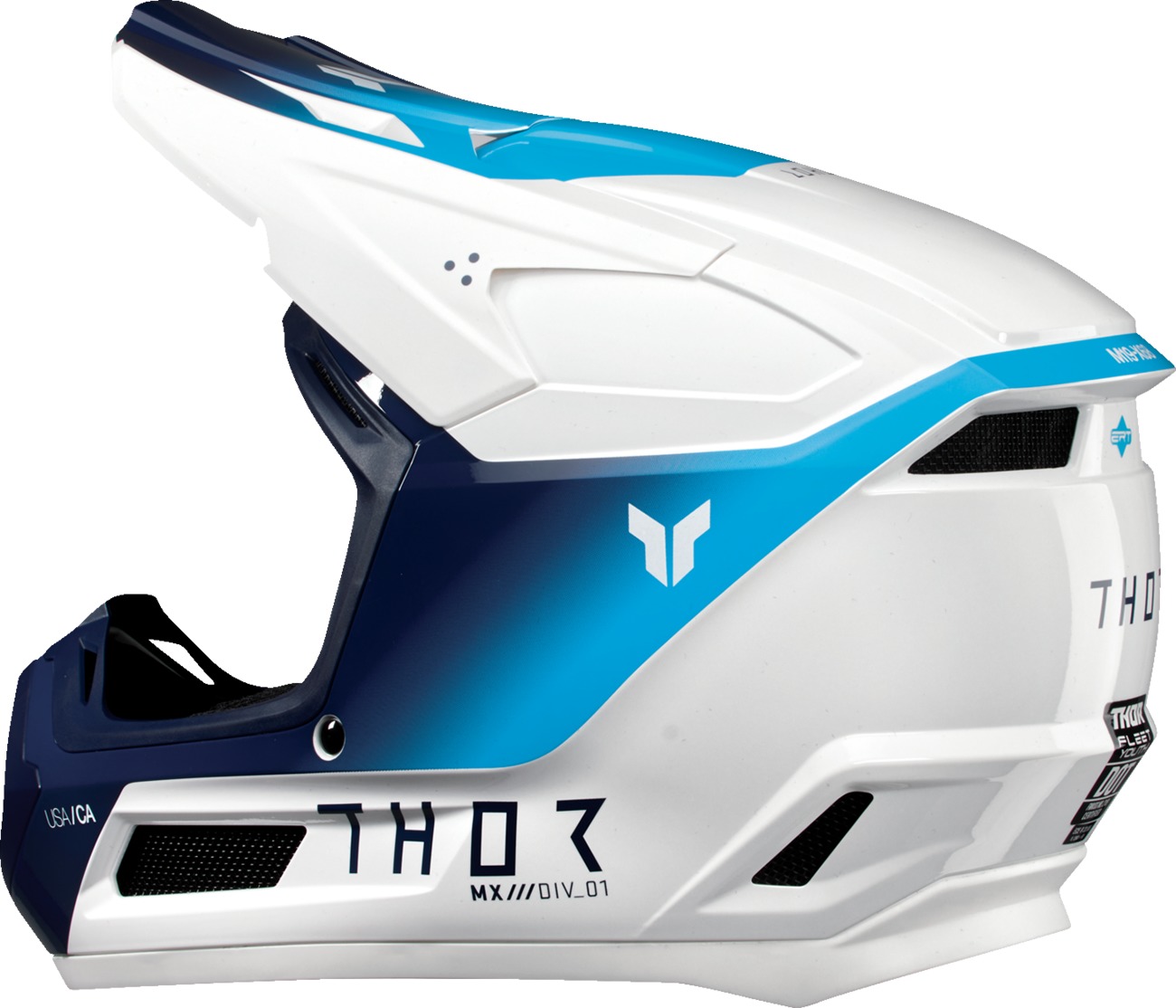 Thor Youth Fleet Storm Helmet - Large, Blue/White - Image 3
