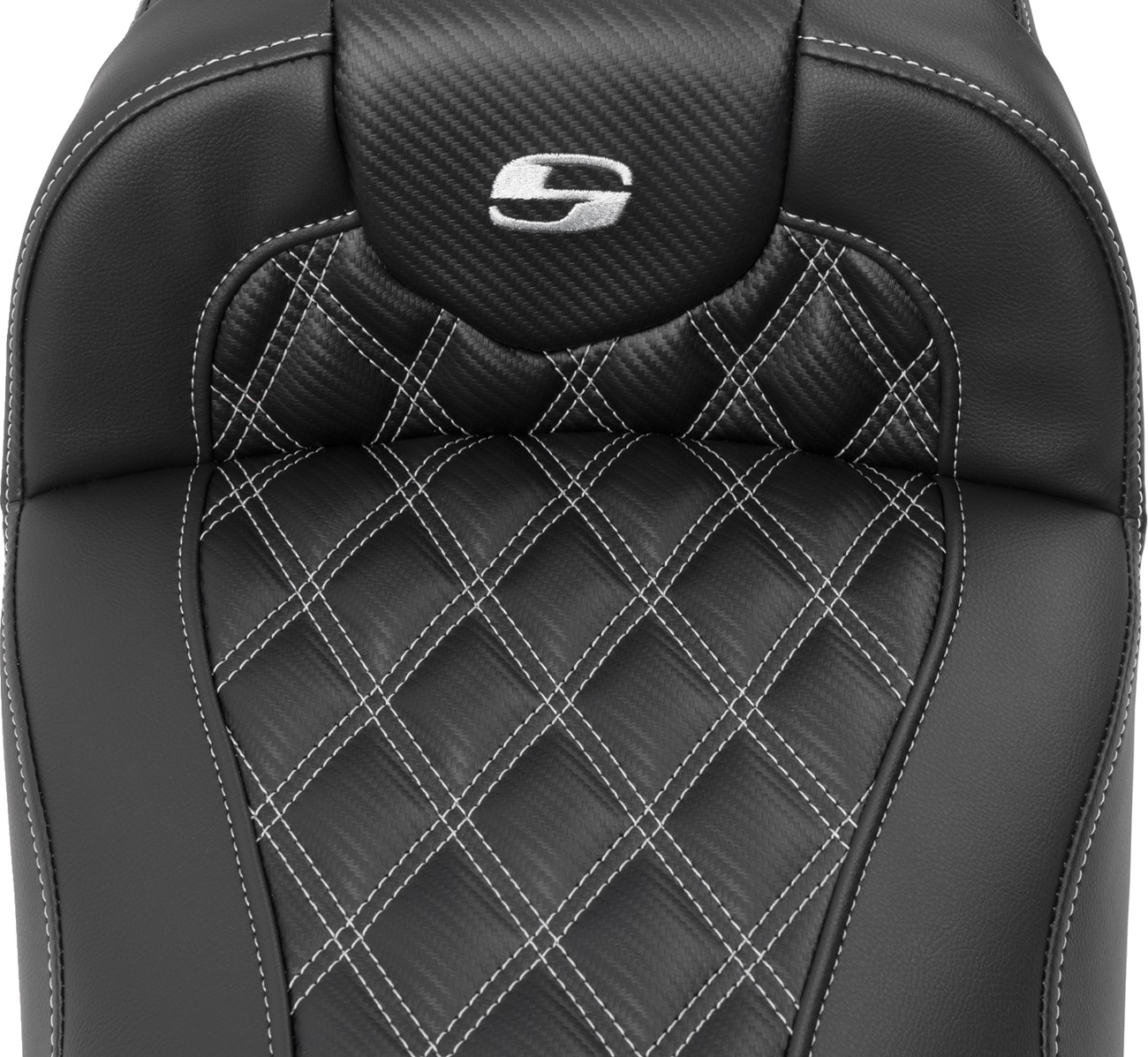 Saddlemen Roadsofa Extended Reach Seat Lattice Silver Stitch FL/FX 23-24 - Image 3