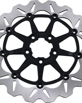 GBrakes Wave Floating Front Brake Rotor Black 12.5in For Harley-Davidson