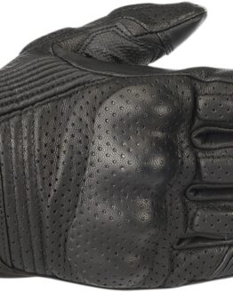 Mustang V2 Leather Motorcycle Gloves Black Large