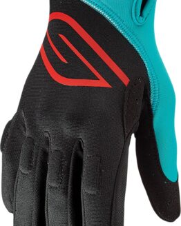Circuit Perforated Watercraft Gloves - Black/Aqua Unisex Adult 2X-Large