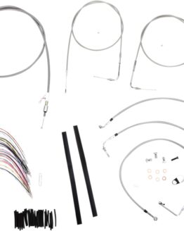 Extended Braided S.S. Control Cable Kit 14" tall bars