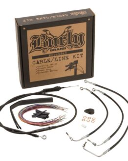Burly 13" Black Control Cable Kit Non-ABS Fits 17-20 Harley FLHX/FLHXS, 19 FLHT