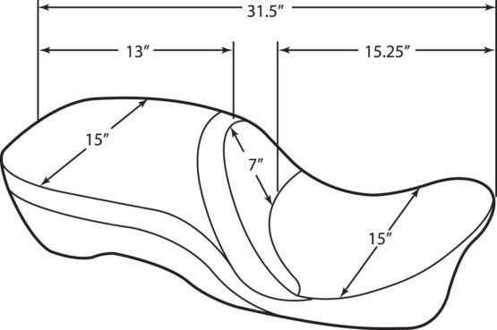 Touring Pillow Leather 2-Up Seat Black Low 1" - Image 3