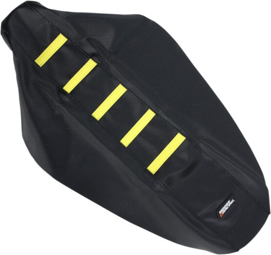 Black/Yellow Ribbed Seat Cover - Image 2