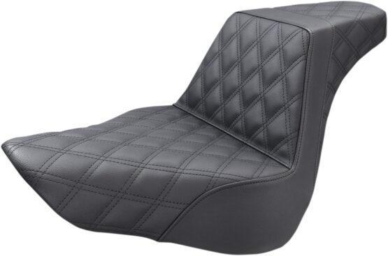 Step-Up Lattice Stitched 2-Up Seat Black Gel