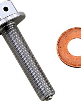 Moose Magnetic Drain Plug M8x1.25x33mm Silver Anodized Aluminum