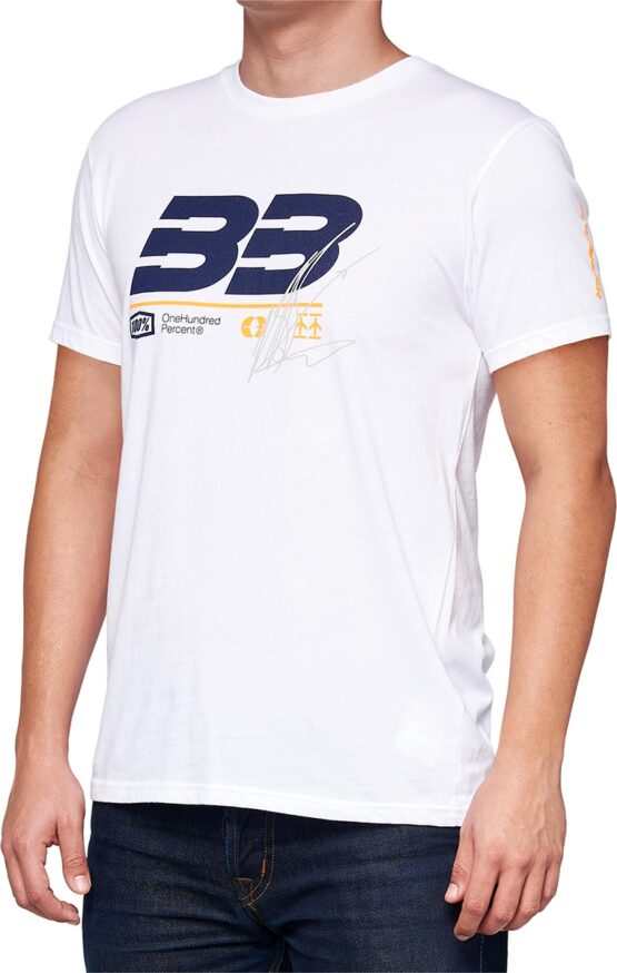 100% Bb33 Signature Tee Wht Sm