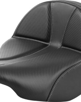 Saddlemen Dominator Solo Seat Carbon Fiber Silver Stitch FLT/FLH 23-24