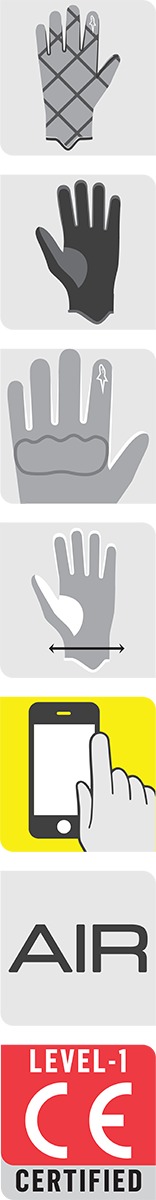 Shore Motorcycle Gloves Black/Yellow Small - Image 2