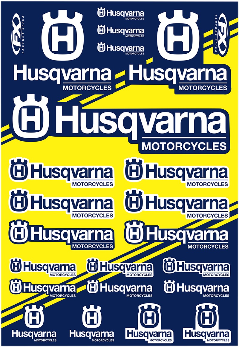 Factory Effex Husqvarna Sticker Sheet 1-1-1/4" Multicolor