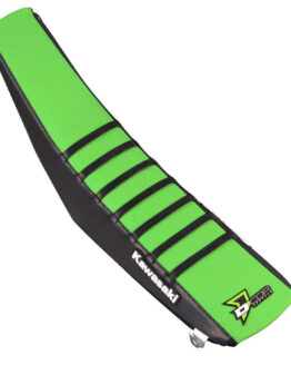 D'Cor Seat Cover Team KAW Replica Black/Green w/Ribs For 14-20 KX85 KX100