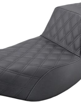 Step-Up Lattice Stitched 2-Up Seat - Black