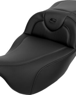Saddlemen Roadsofa Extended Reach Seat Carbon Fiber Black Backrest For Harley FL 08-24