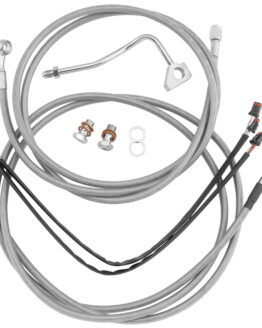 Extended Braided S.S. Control Cable Kit for Baggers - 18" tall bars (ABS)