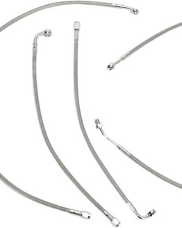 Extended Braided S.S. Control Cable Kit for Baggers - 15" tall bars (non-ABS)
