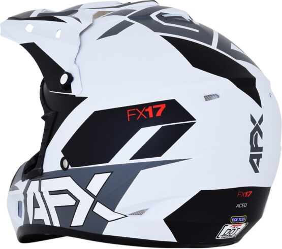 FX-17 Aced Full Face Offroad Helmet Matte White Small - Image 3