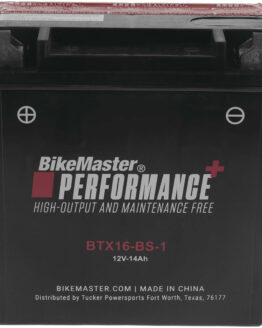 BikeMaster Maintenance Free Battery BTX16-BS-1 Replaces YTX16-BS-1 12V 200CCA