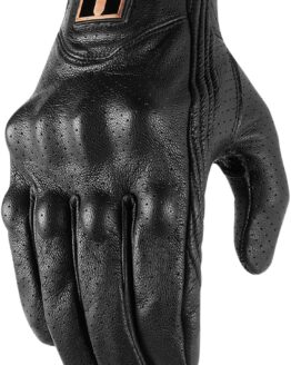 Pursuit Street Leather Motorcycle Gloves Black Small