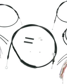 Extended Black Control Cable Kit For 12" Tall Apehangers