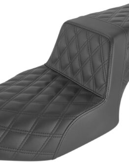 Step-Up Lattice Stitched 2-Up Seat - Black