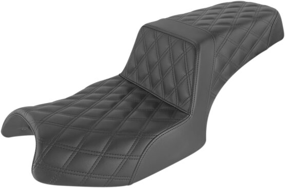 Step-Up Lattice Stitched 2-Up Seat - Black