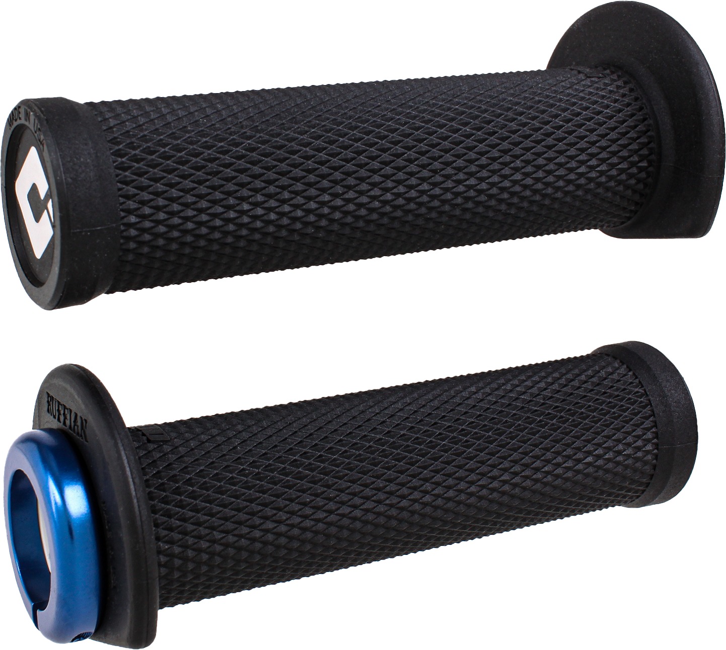 ODI Ruffian Lock-On Grips Black/Blue for ATV PWC 7/8 in Bars - Image 3