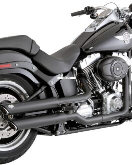 Vance & Hines Twin Slash 3in Slip-On Mufflers Black For Harley Softail