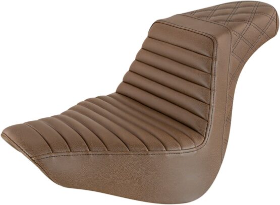 Step-Up Lattice Stitched 2-Up Seat Brown Gel