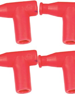 T Type Spark Plug Cap / Boot Red, 5k Ohm 4-Pack