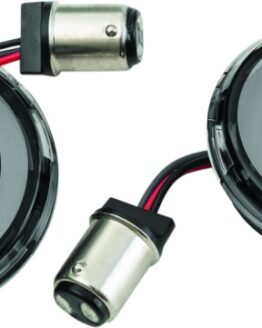 Kuryakyn Tracer LED Turn Signal Inserts Red/Red with Smoke Lens Rear