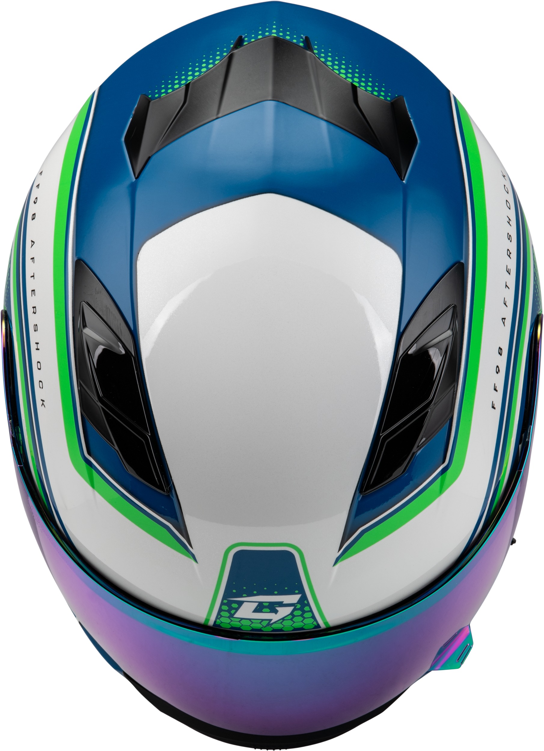 GMAX FF-98 Aftershock Helmet White/Neon Green Medium - Image 3