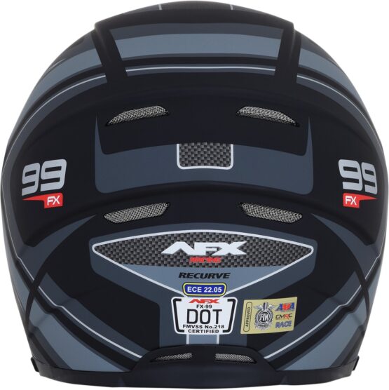 FX-99 Full Face Street Helmet Matte Black/Gray Small - Image 5