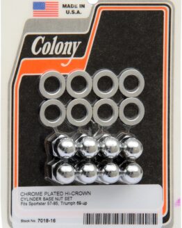Chrome Cylinder Base Hardware Nut Kit For 57-85 HD Sportster